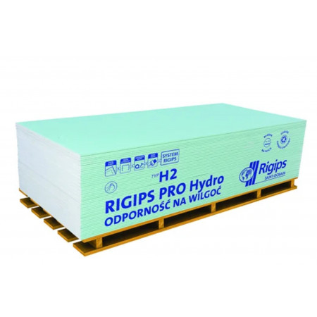 Гіпсокартон вологостійкий стіновий Rigips PRO Hydra typ H2 12,5x1200x2000