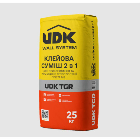 Клейова суміш для приклеювання та армування теплоізоляції ППС та МВ UDK TIG (25 кг)