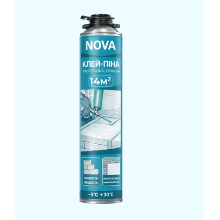 Клей-піна монтажна PRO NOVA 860 мл для утеплення фасаду