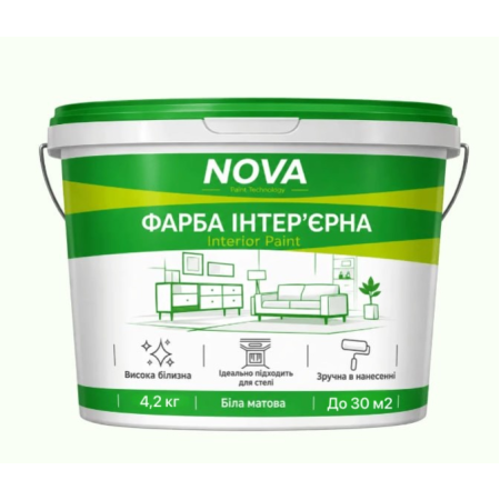 Фарба інтер'єрна акрилова Nova Regular 4,2 кг