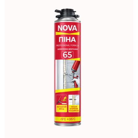 Піна монтажна професійна PRO NOVA 65, 860 мл