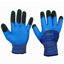 Перчатки рабочие вспененный латексный облив синие