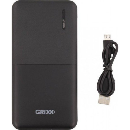 Powerbank (Повербанк) GRIXX 10000 mAh, швидк. зарядка, кабель USB-USB-C в комплекті