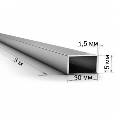 Труба стальная профильная ДСТУ 30х15х1,5 мм (пог.м)