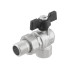 Кран угловой шаровой DN25 PN40 с разборным соединением DRBS3-U