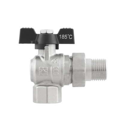 Кран угловой шаровой DN25 PN40 с разборным соединением DRBS3-U